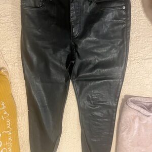 Black Faux Leather Pants